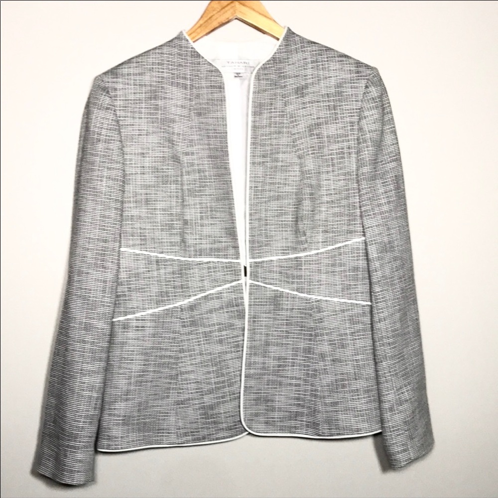 Tahari Round Neck Blazer Jacket